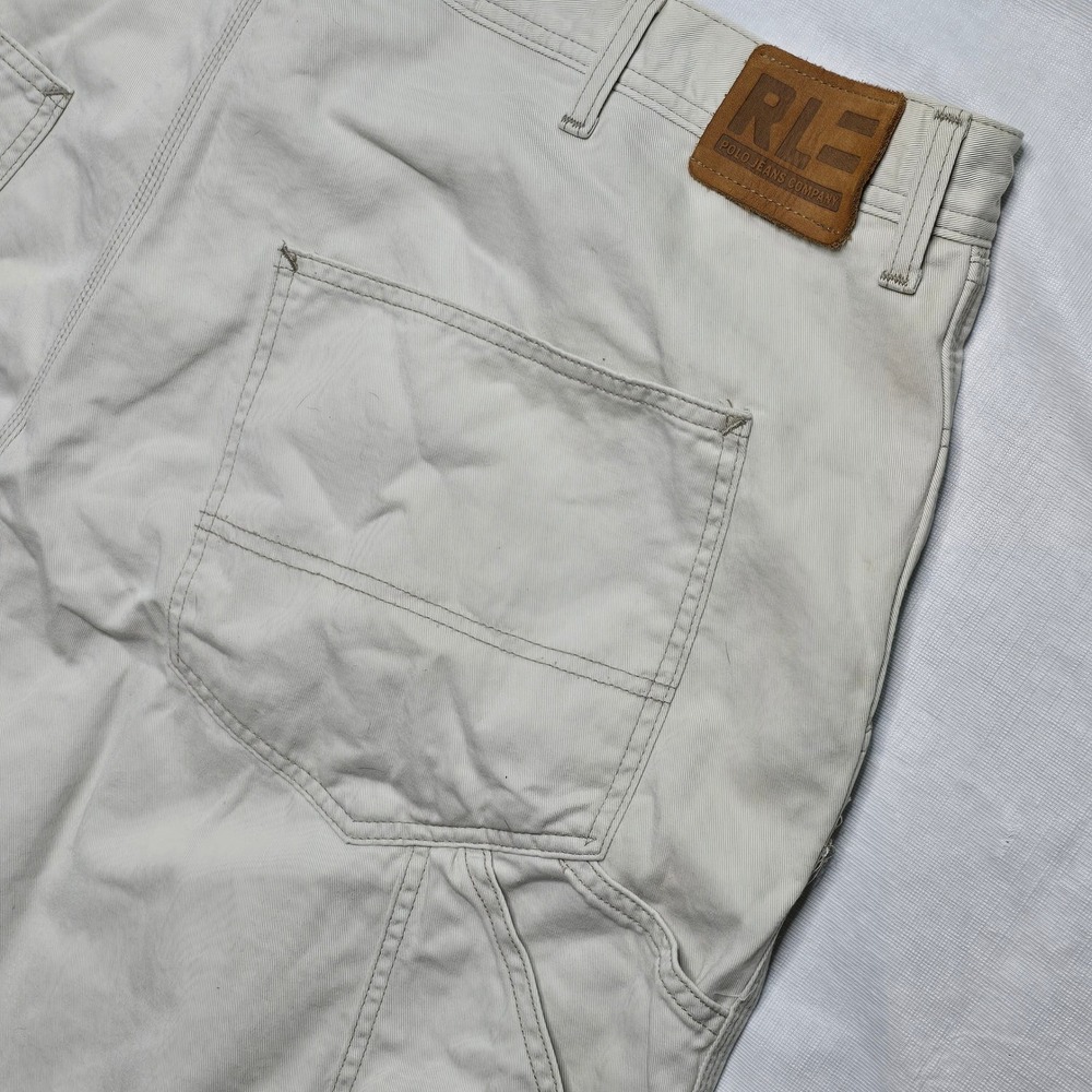 Polo Jeans Co Ralph Lauren Mens Carpenter Pants Beige Tan Utility Workwear 46x31 - Picture 11 of 12